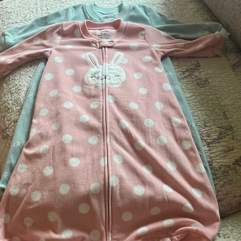 Carter's Pink and Blue Sleep Sacks with Bunny Design